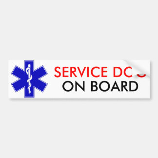 Service Dog On Board Bumper Sticker