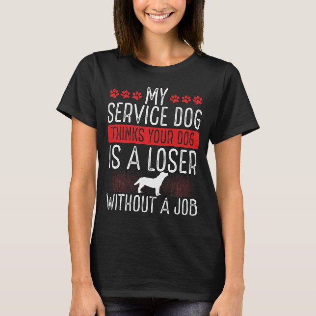 Service Dog Patch Emotional Animal Support Dogs T-Shirt (Front)