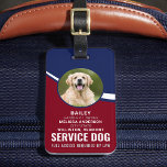 Service Dog Personalised Red Blue Photo ID Badge L Luggage Tag<br><div class="desc">Service Dog - Easily identify your dog as a working service dog, while keeping your dog focused and cut down on distractions while working with one of these k9 service dog id badges. Although not required, a Service Dog ID badge gives you and your service dog peace of mind and...</div>