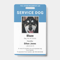 Service Dog Photo Blue Badge