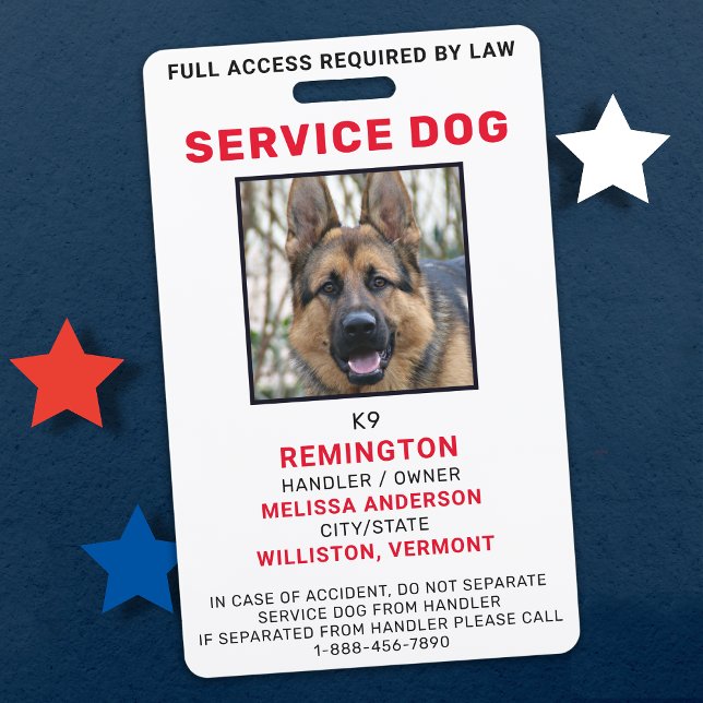 Service Dog Photo ID Badge (Creator Uploaded)