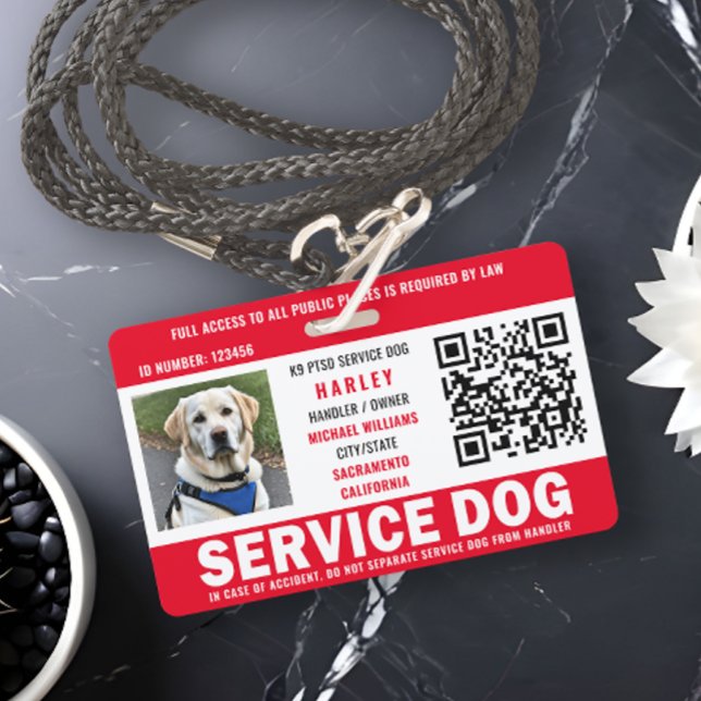 Service Dog Photo ID QR Code Badge (Creator Uploaded)