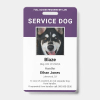 Service Dog Photo Purple