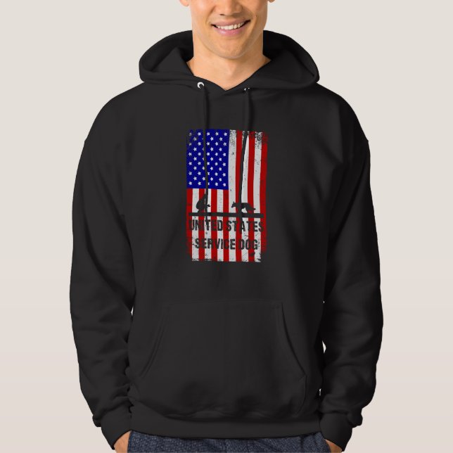 Service Dog PTSD Awareness US Veteran Hoodie (Front)
