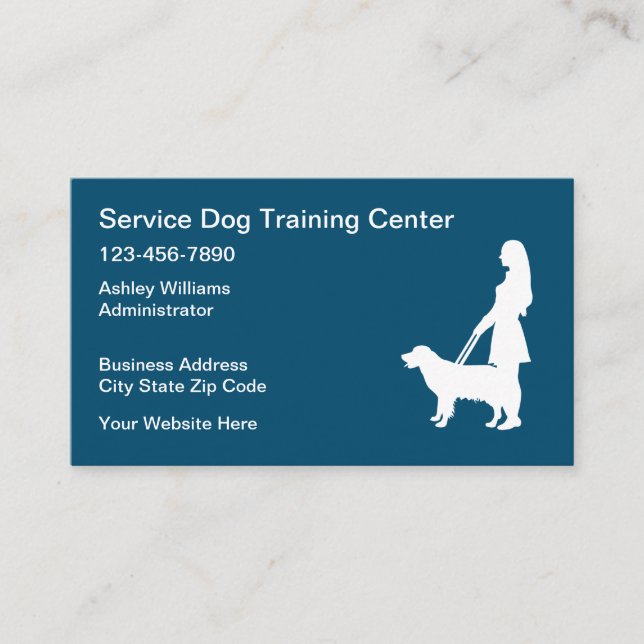 Service Dog Training School Business Cards (Front)