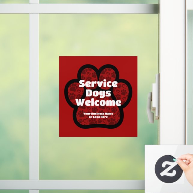 Service Dogs Welcome Pet PawPrint Custom Business (Home)