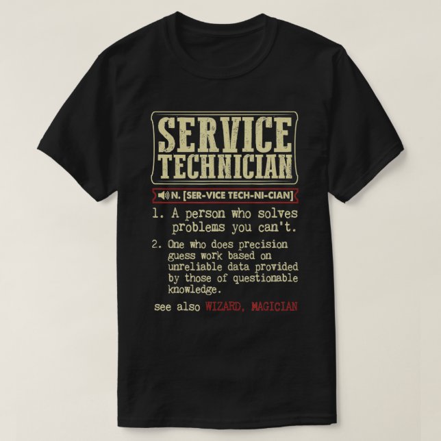 Service echnician Dictionary erm  T-Shirt (Design Front)
