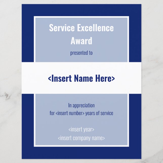Service Excellence Award (Front)