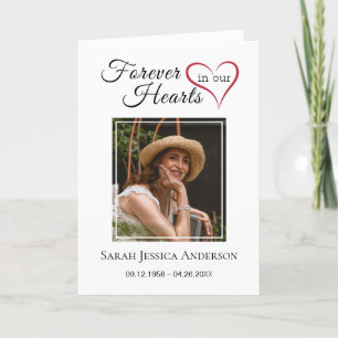Service Funeral Obituary with Photo Thank You Card