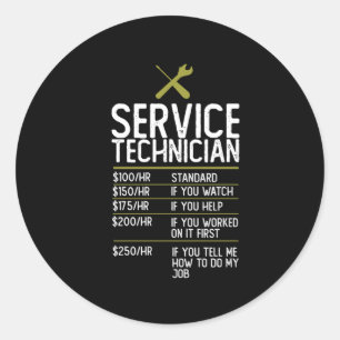 Service Technician Gift Present Idea Classic Round Sticker