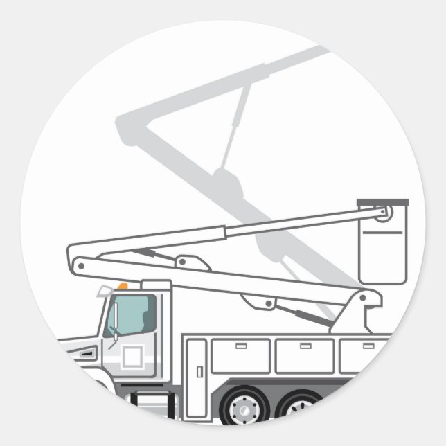 Service Truck Classic Round Sticker (Front)