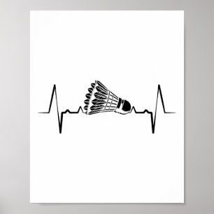 Service With A Smash Badminton Player Shuttle Rack Poster