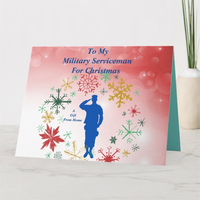 Serviceman Folded Greeting Card (Front)