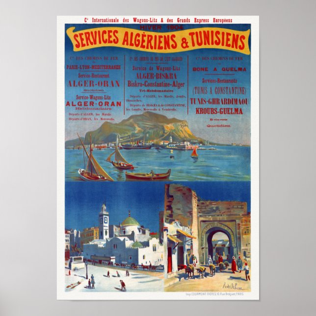 Services Algeriens et Tunisiens Vintage Poster 190 (Front)