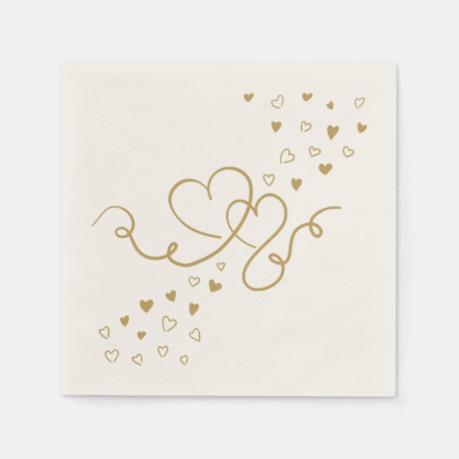 serviette two hearts wedding napkin (Front)