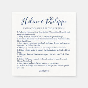 Serviettes De Cocktail De Mariage Bleu Marin Napkin