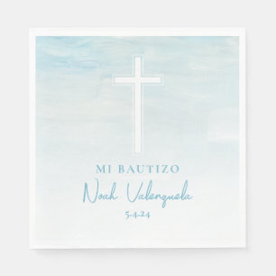 Servilletas Mi Bautizo Azul Spanish Napkins