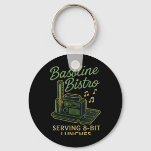 Serving 8-bit Lunches Retro Neon Gamer Novelty Key Ring
