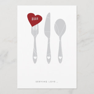 Serving Love Rehearsal Dinner Invitation