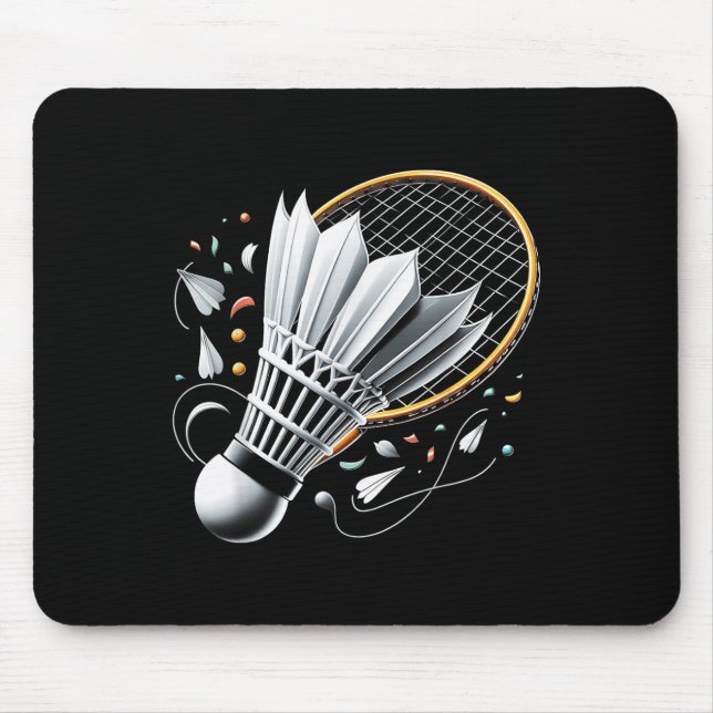 Serving Up Celebrations Badminton Funny Graphic Te Mouse Pad (Front)