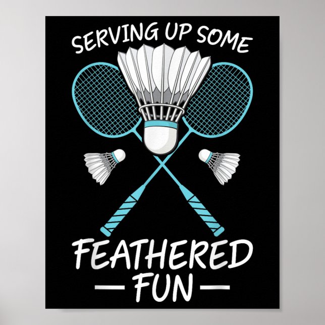 Serving Up Some Feathered Fun Badminton Player Shu Poster (Front)