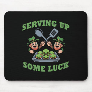 Serving Up Some Luck Lunch Lady St Patricks Day Sc Mouse Pad
