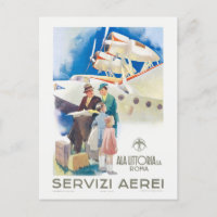 Servizi Aerei Ala Littoria Vintage Poster 1937