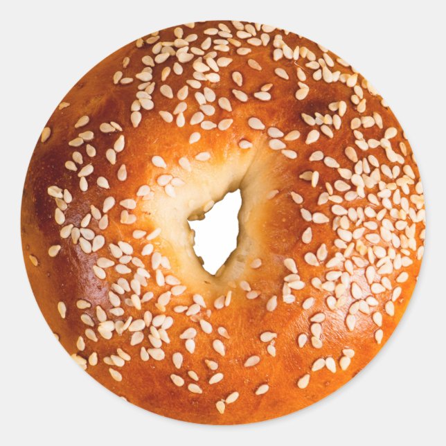 Sesame Bagel Classic Round Sticker (Front)