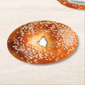 Sesame Bagel Paper Coaster (Angled)