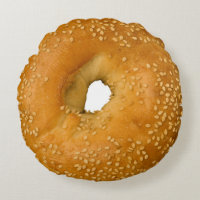Sesame Bagel Round Pillow