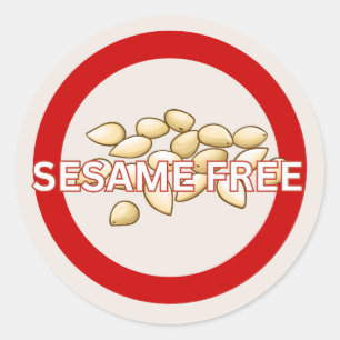 Sesame Free Food Allergy Alert Classic  Round Sticker