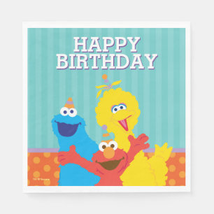 Sesame Pals Birthday Pattern Napkin