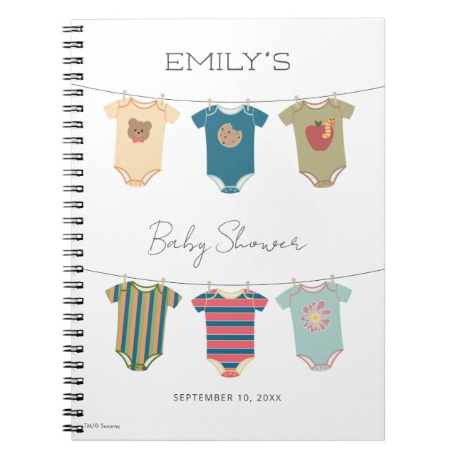 Sesame Pals Bodysuits Baby Shower Notebook (Front)