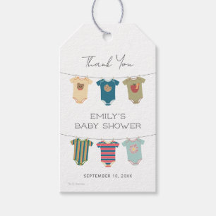 Sesame Pals Bodysuits Baby Shower Thank You Gift Tags