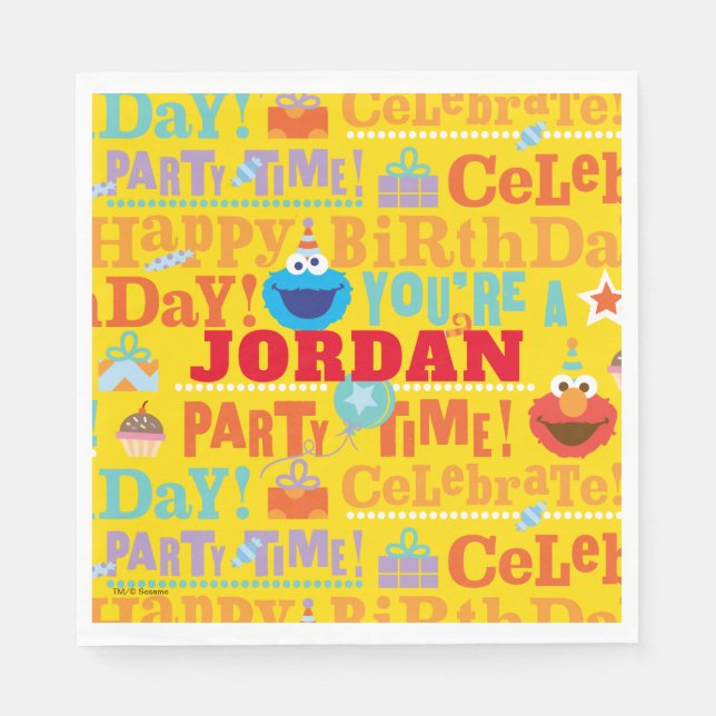 Sesame Pals Celebration Pattern Napkin (Front)