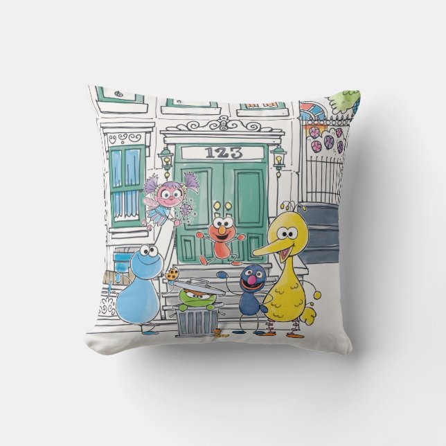 Sesame Pals Doodley Graphic Cushion (Front)