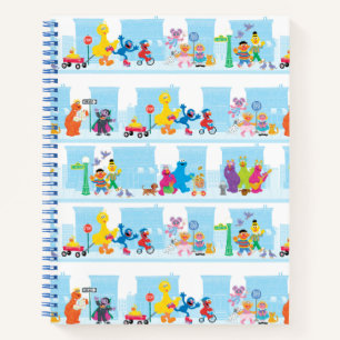 Sesame Pals Walking Along Sesame Street Pattern Notebook
