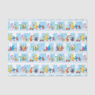 Sesame Pals Walking Along Sesame Street Pattern Tissue Paper