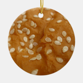 sesame seed hamburger bun ceramic tree decoration