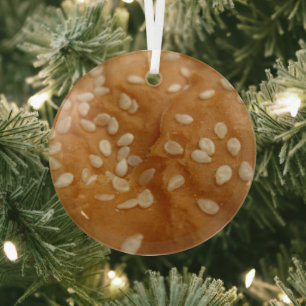 Sesame seed hamburger bun glass tree decoration