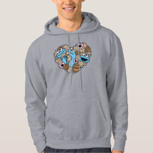 Sesame Sesame Cookie Monster Doodle Heart Hoodie