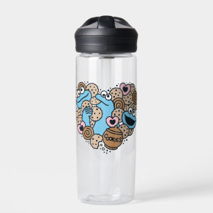 Sesame Sesame   Cookie Monster Doodle Heart Water Bottle