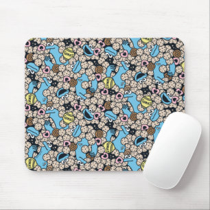 Sesame Sesame   Cookie Monster Doodle Pattern Mouse Pad