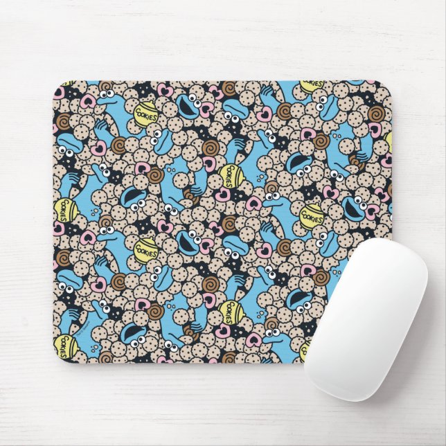 Sesame Sesame | Cookie Monster Doodle Pattern Mouse Pad (With Mouse)