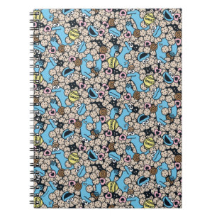 Sesame Sesame   Cookie Monster Doodle Pattern Notebook