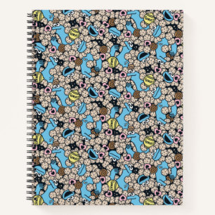 Sesame Sesame   Cookie Monster Doodle Pattern Notebook