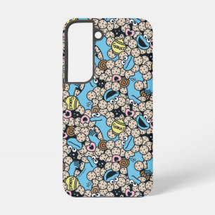 Sesame Sesame Cookie Monster Doodle Pattern Samsung Galaxy Case