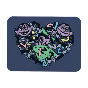 Sesame Sesame   Count von Count Doodle Heart Magnet