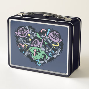Sesame Sesame   Count von Count Doodle Heart Metal Lunch Box
