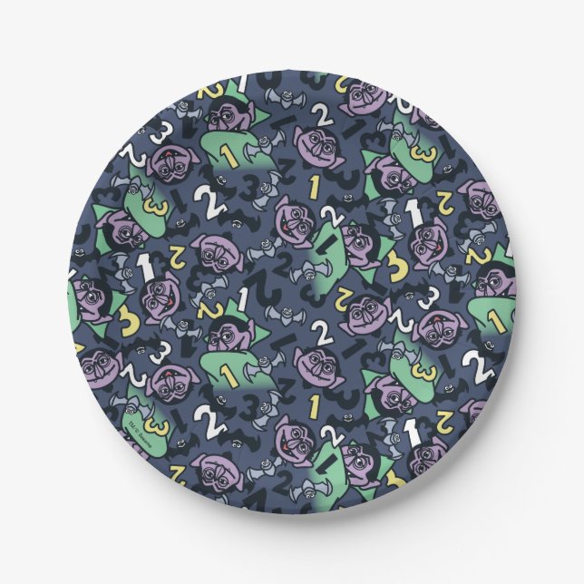 Sesame Sesame | Count von Count Doodle Pattern Paper Plate (Front)